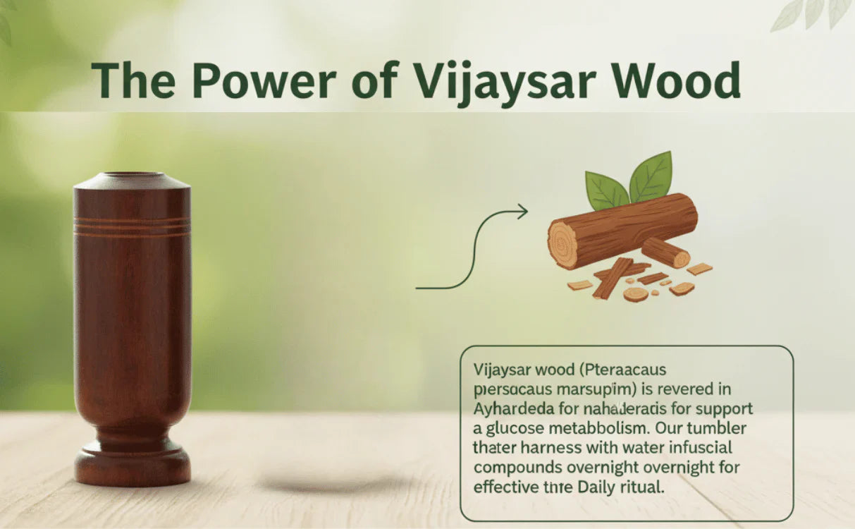 🌿 विजयसार सुगर ब्यालेन्स काठको गिलास (१००% प्राकृतिक)  मूल्य: रु. १,१९९