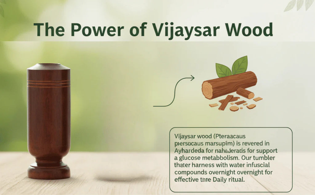 🌿 विजयसार सुगर ब्यालेन्स काठको गिलास (१००% प्राकृतिक)  मूल्य: रु. १,१९९