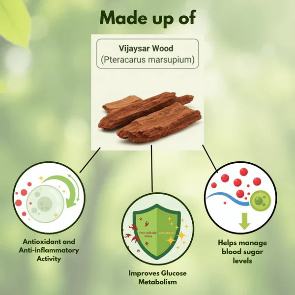 🌿 विजयसार सुगर ब्यालेन्स काठको गिलास (१००% प्राकृतिक)  मूल्य: रु. १,१९९