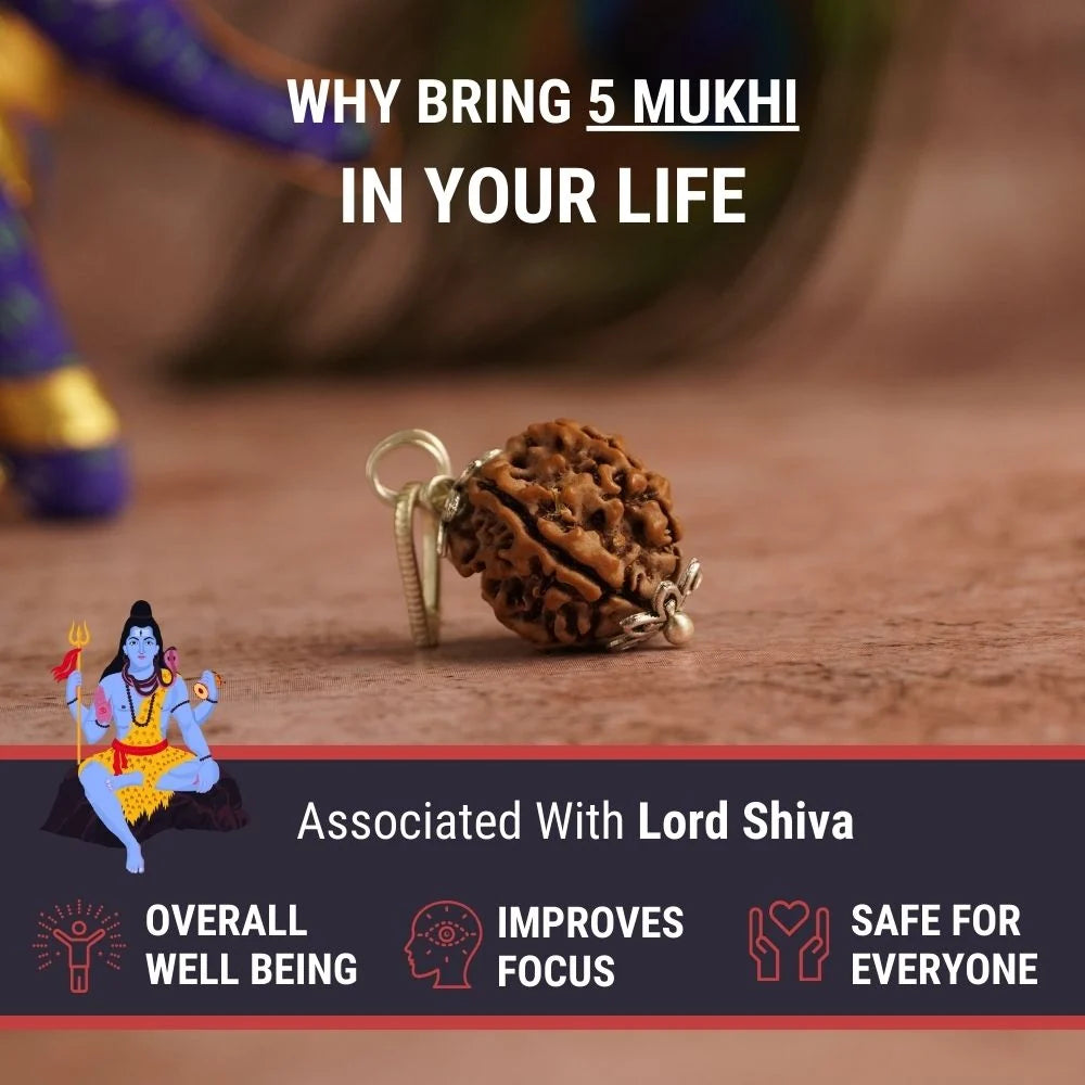 Mahadev Trishul Karungali Rudraksha Mala (Silver Cap)  4.9 ( 63 Reviews )