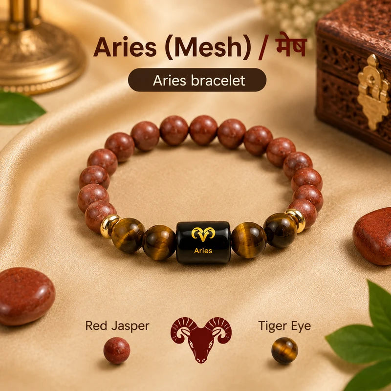 ♈ Zodiac Sign Bracelet – All 12 Signs ✨ Energized Gemstone Bracelet | Authentic & Lab Certified
