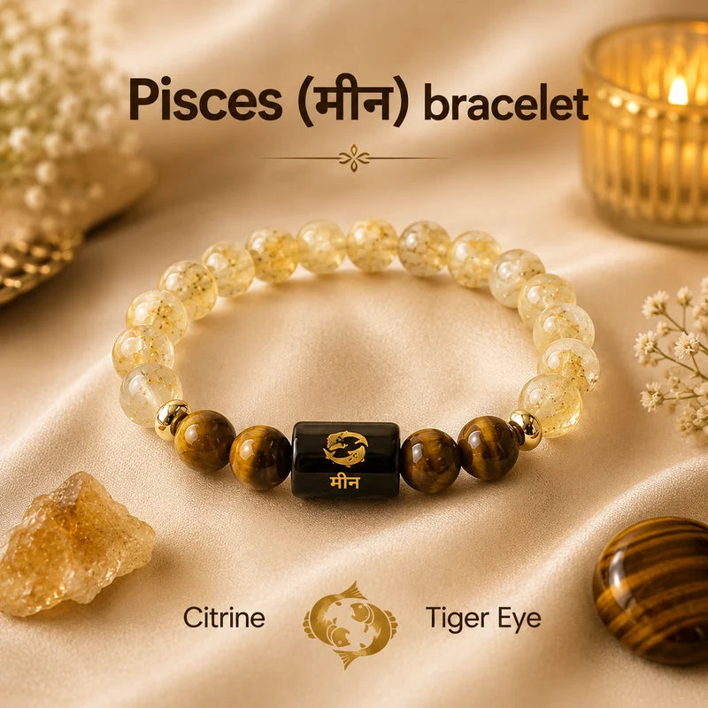 ♈ Zodiac Sign Bracelet – All 12 Signs ✨ Energized Gemstone Bracelet | Authentic & Lab Certified